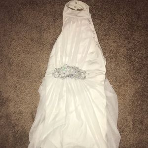 White Dance Costume with Silver Appliqué